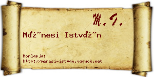 Ménesi István névjegykártya
